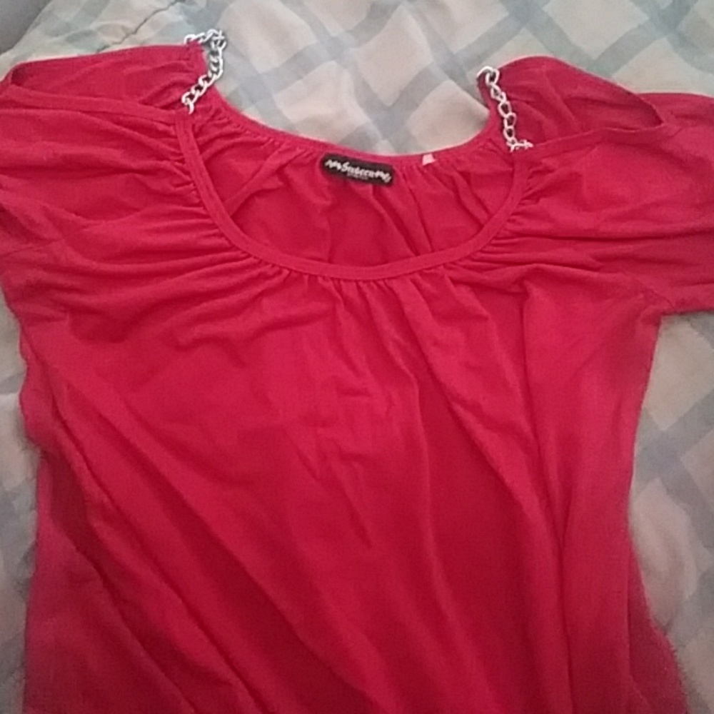 Like new a red off the shoulders top/blouse